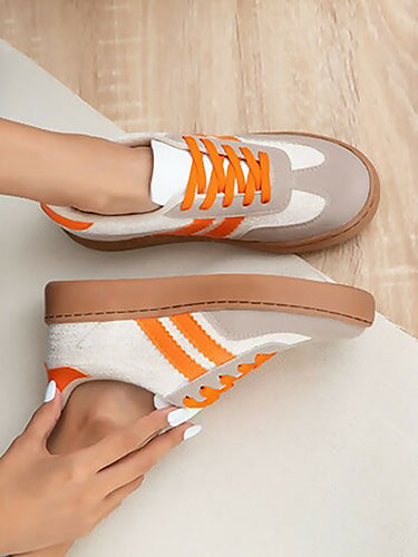 makers shoes miel 82 university of tennessee game day orange stripe and white sneakers