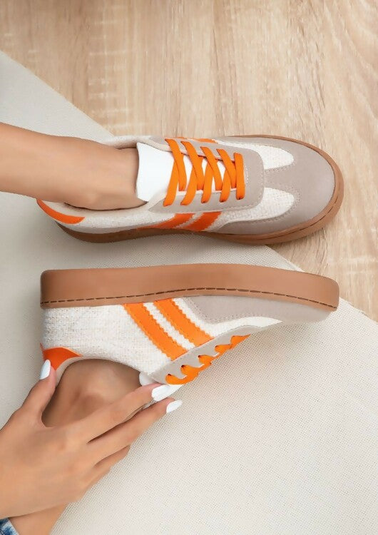 Makers Shoes Miel 82 University of Tennessee Orange & White Stripe Game Day Sneakers TN Vols Game Day