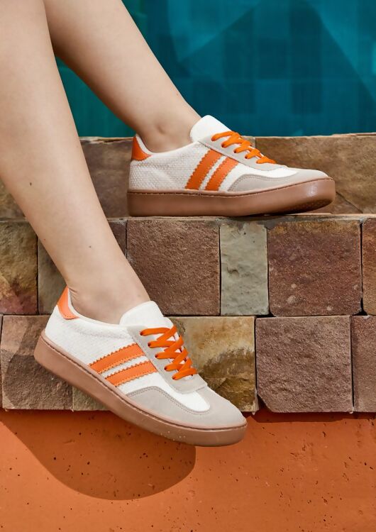 Makers Shoes Miel 82 University of Tennessee Orange & White Stripe Game Day Sneakers TN Vols Game Day