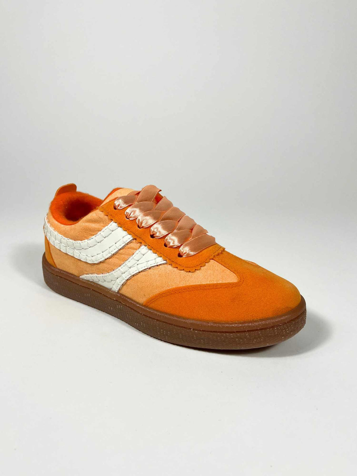 Satin Lace Sneakers Orange