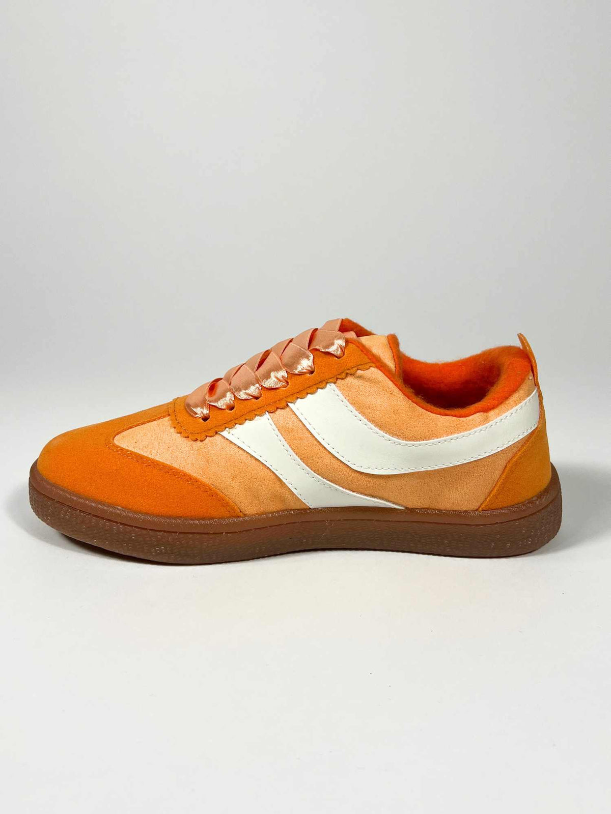 Satin Lace Sneakers Orange