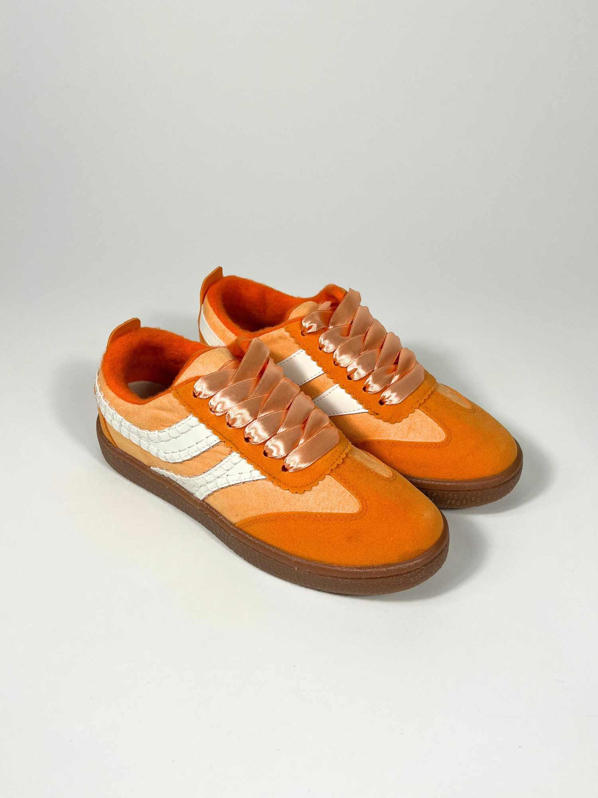 Satin Lace Sneakers Orange