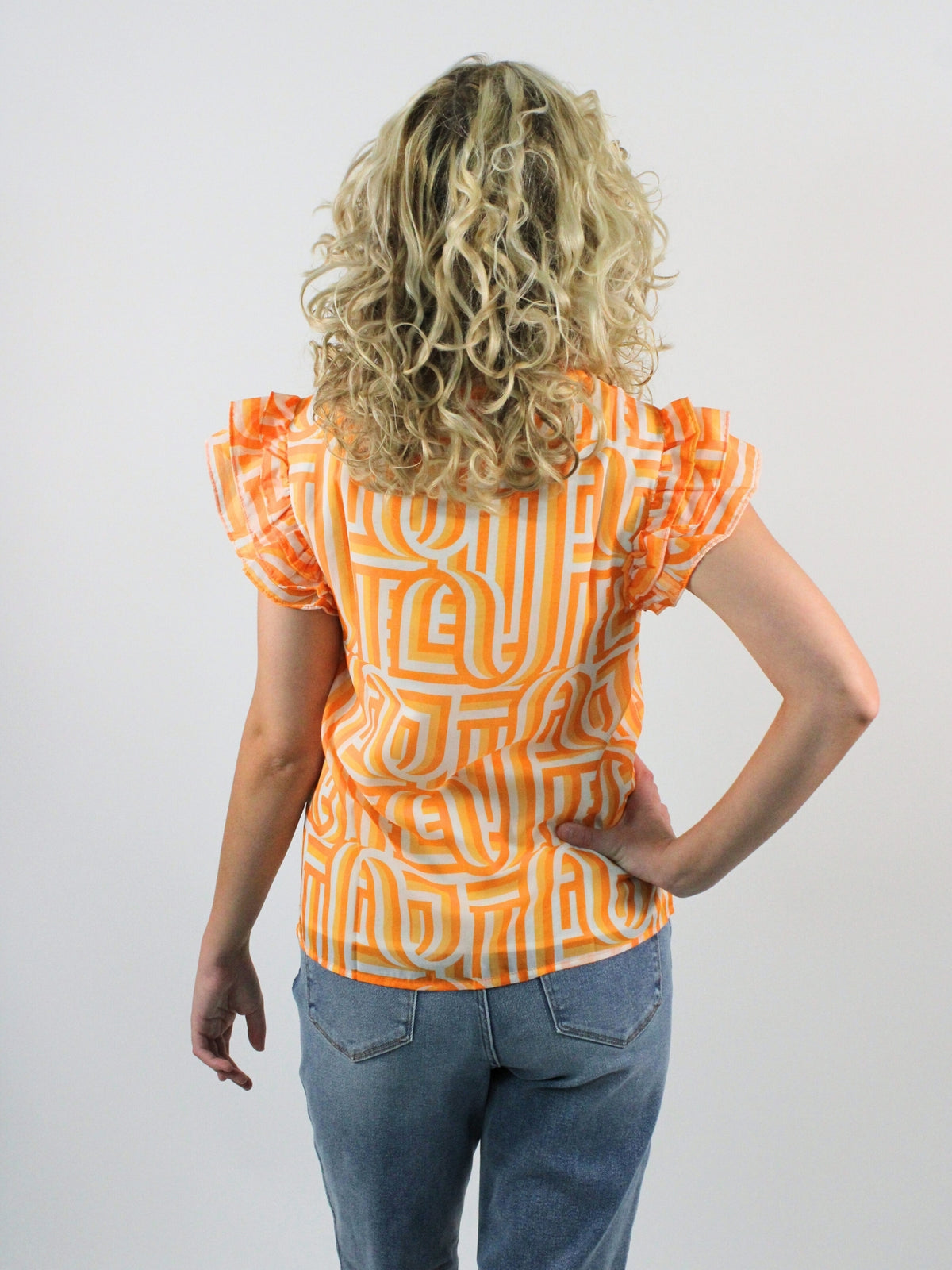 Marley Touchdown Ruffle Sleeve Top back