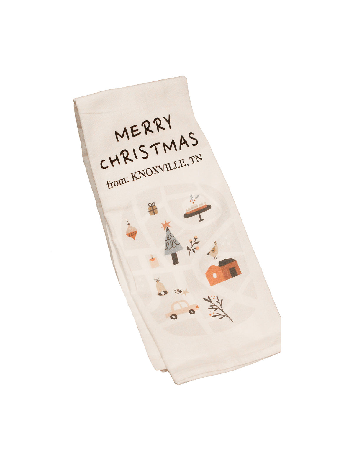 merry christmas from knoxville tennessee tea towel christmas gift