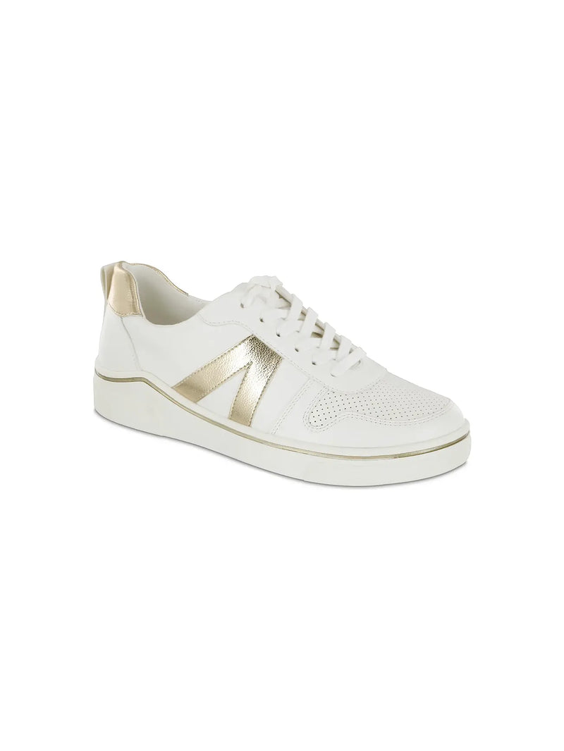 MIA Shoes Alta Color Block Sneaker White Soft Gold