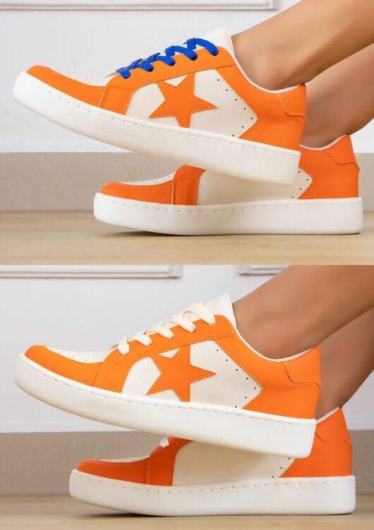 Makers Shoes Miel 65 University of Tennessee Volunteers Orange & White Game Day Star Sneakers