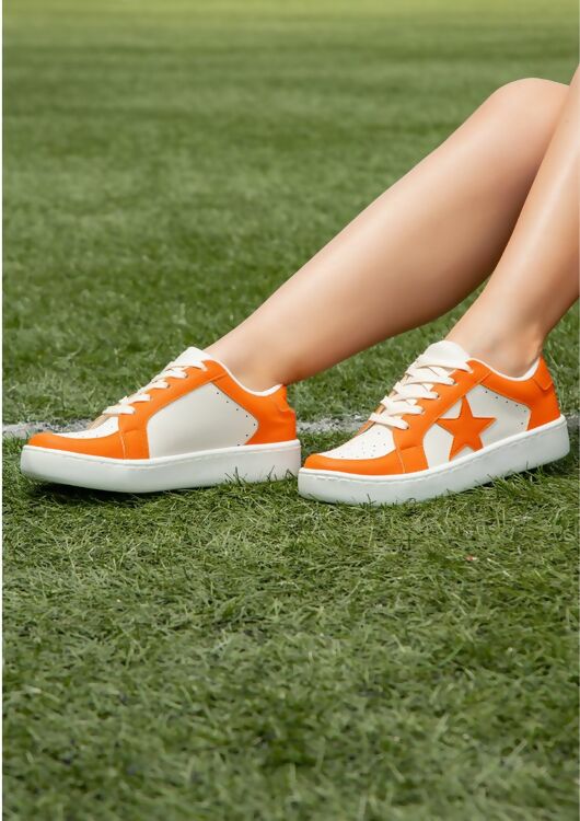 Makers Shoes Miel 65 University of Tennessee Volunteers Orange & White Game Day Star Sneakers