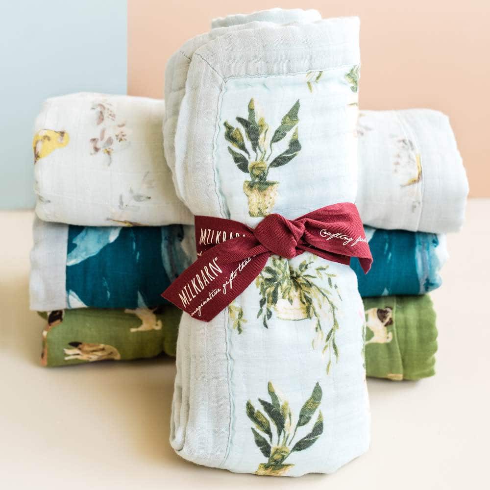 MilkBarn Big Lovey Three-Layer Muslin Blanket