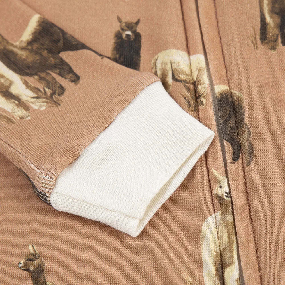 Milkbarn Organic Zipper Pajama Alpaca