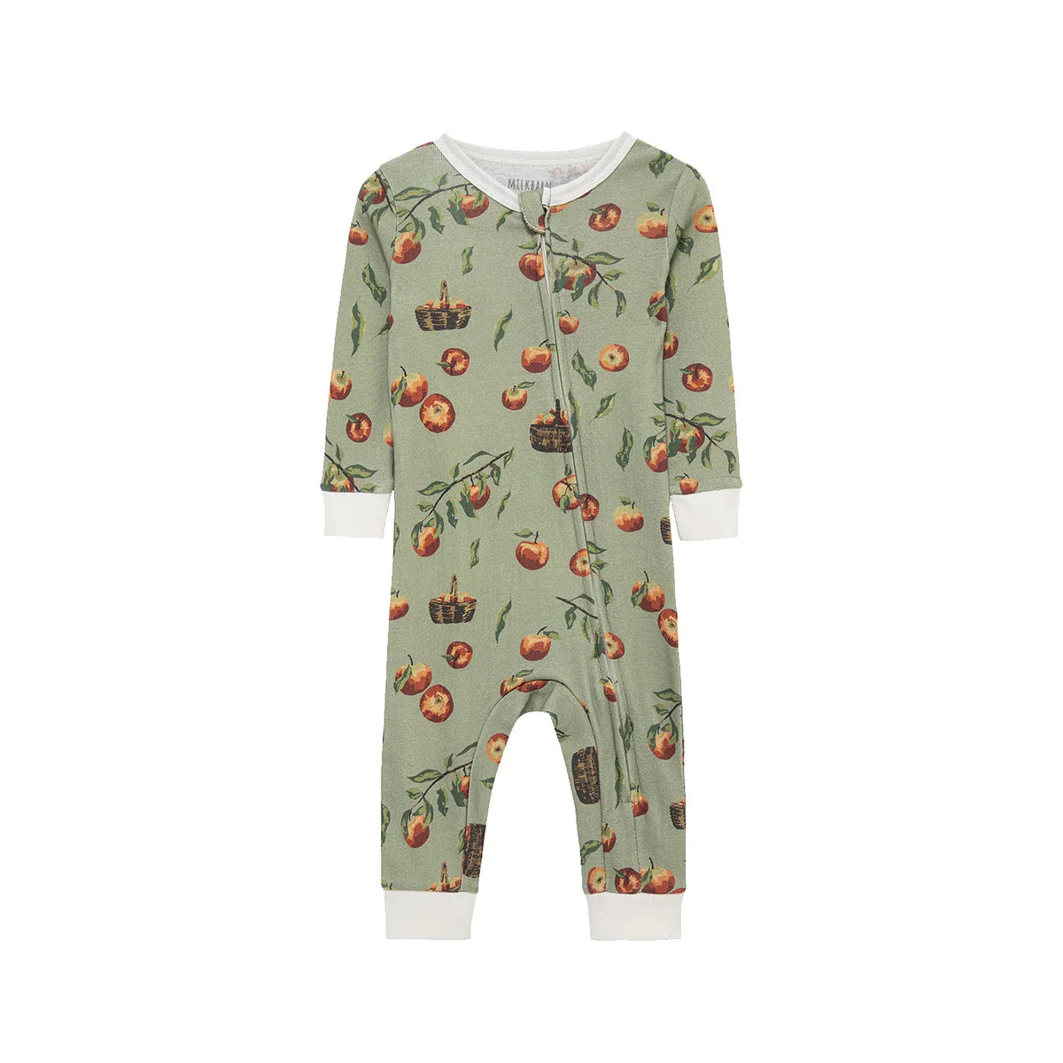 Milkbarn Organic Zipper Pajama Apple Orchard