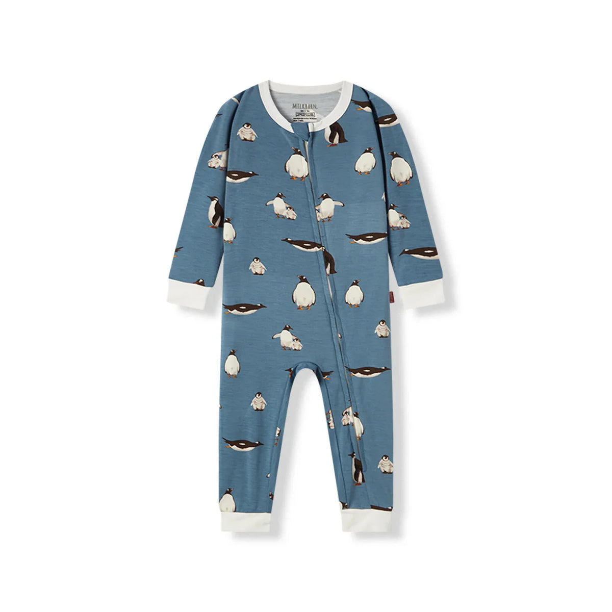 Milkbarn Organic Zipper Pajama Penguin