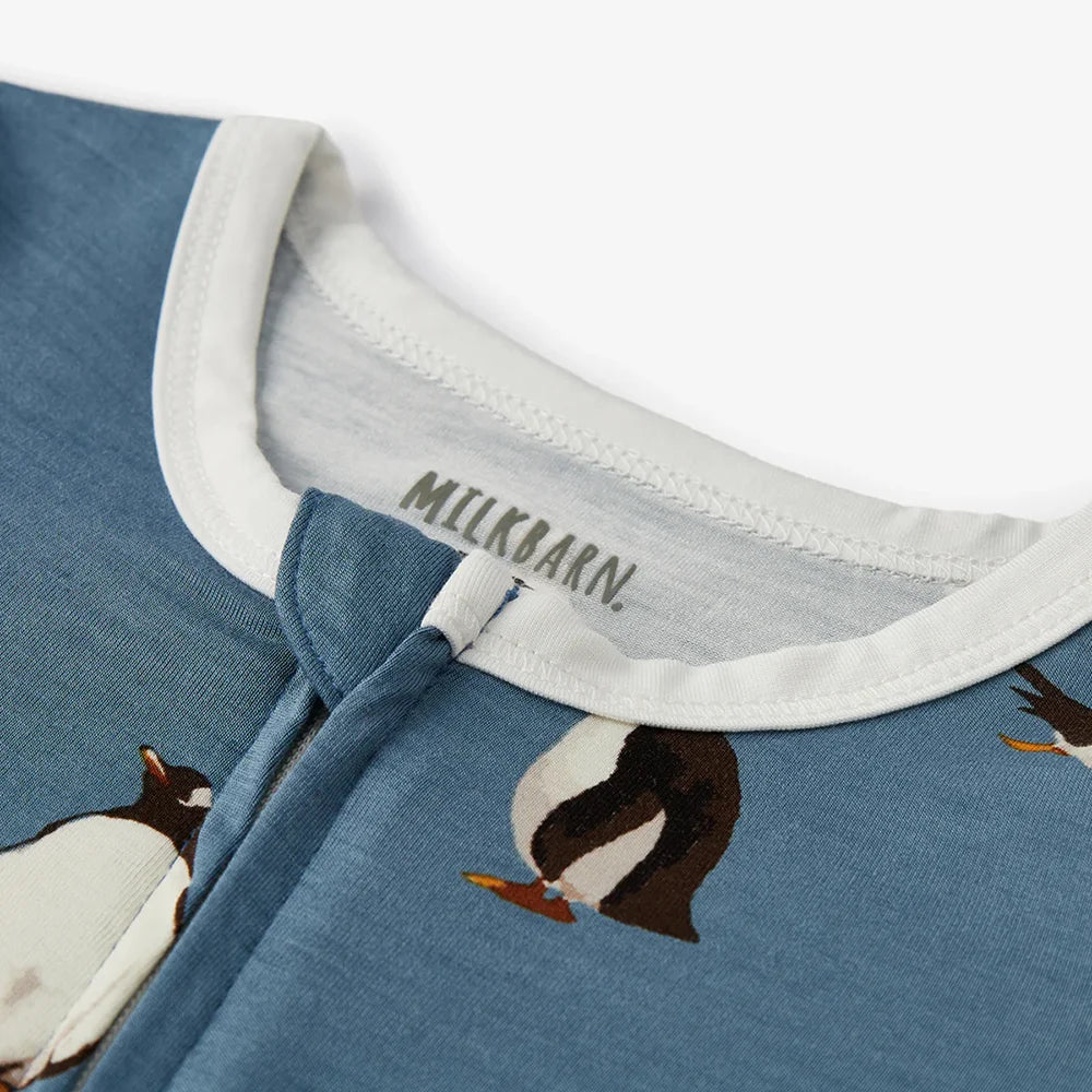 Milkbarn Organic Zipper Pajama Penguin