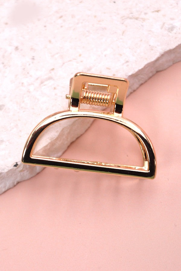 mini gold shape half-moon hair claw clip