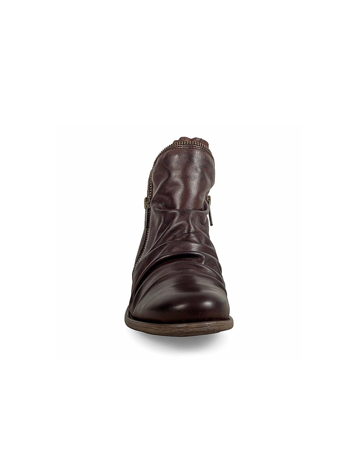 Miz Mooz Luna Side Zips Ankle Boot in brown 