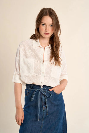 Molly Bracken Broderie Anglaise Shirt off white 