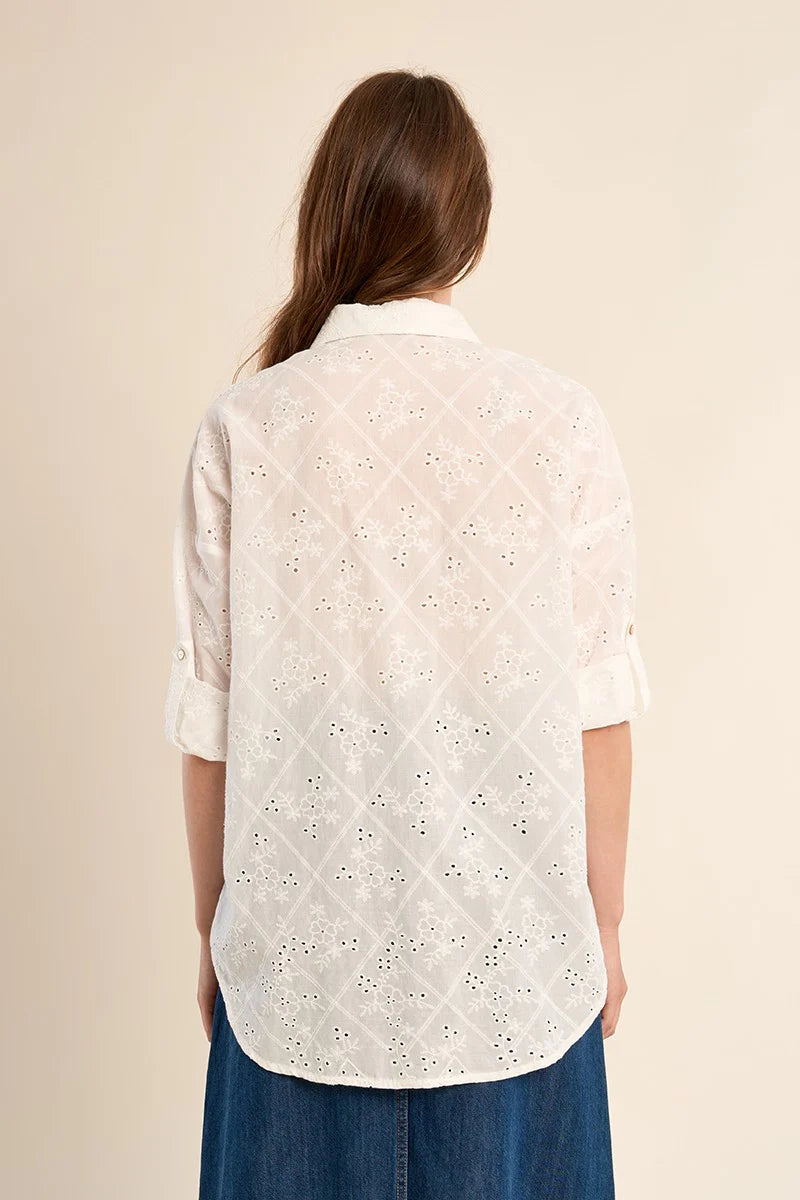 Molly Bracken Broderie Anglaise Shirt off white 