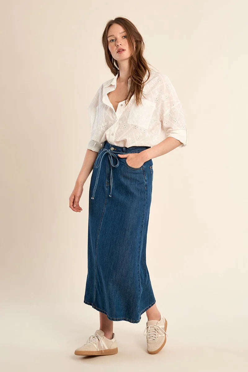 Molly Bracken Broderie Anglaise Shirt off white 