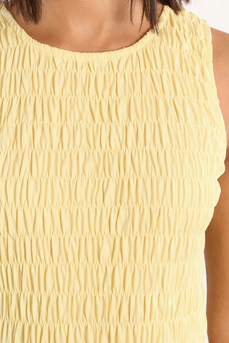 Molly Bracken Smocked Midi Dress yellow 
