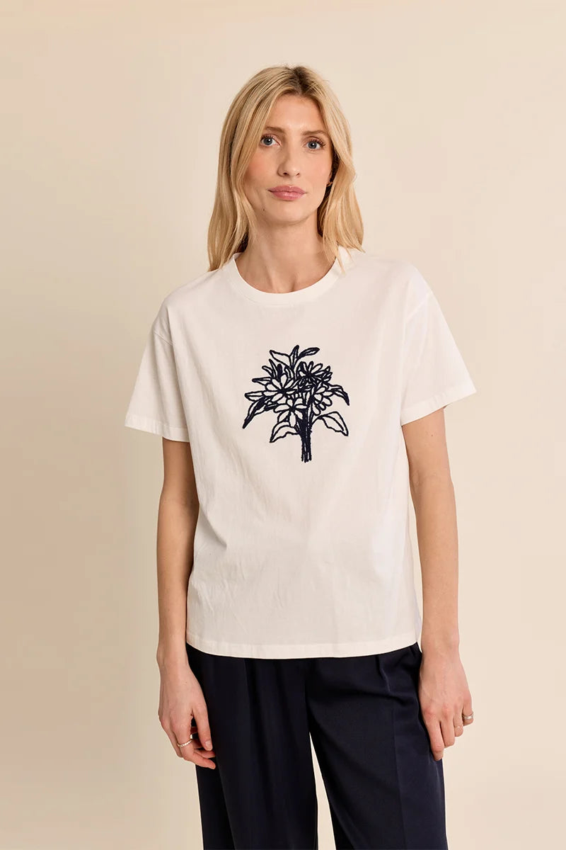 Molly Bracken Floral Illustrated T-Shirt white