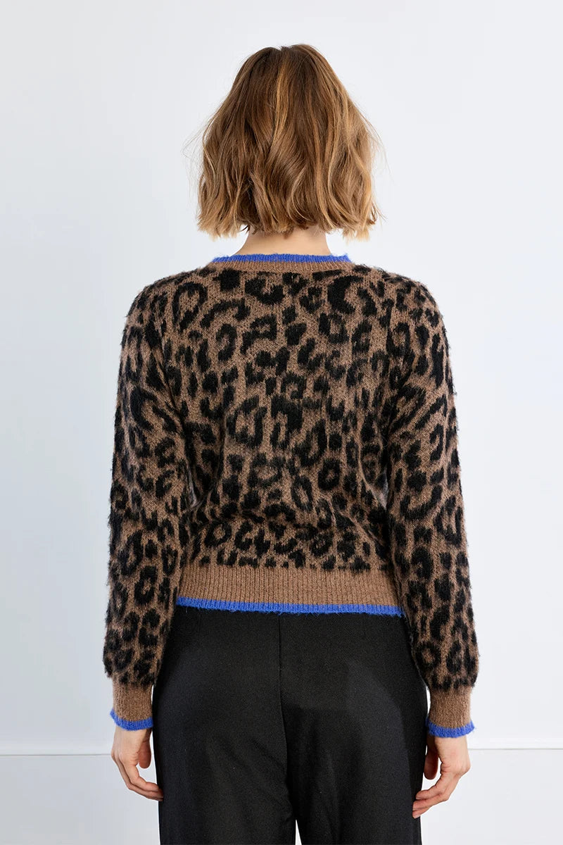 Molly Bracken Leopard Sweater brown 
