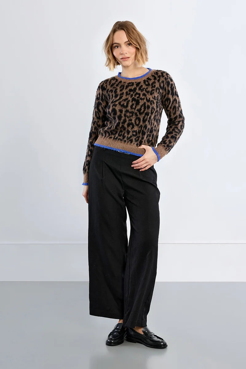 Molly Bracken Leopard Sweater brown 
