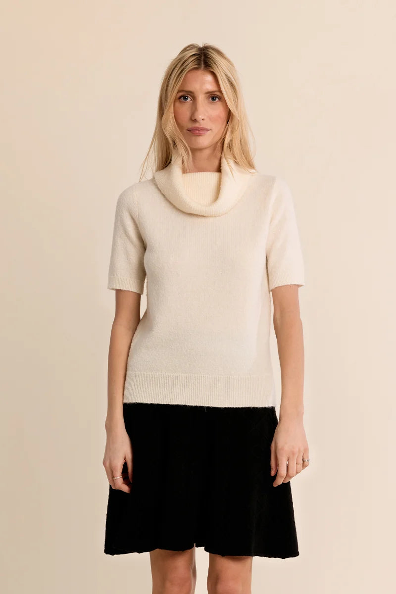 Molly Bracken Cowl Neck Sweater cream
