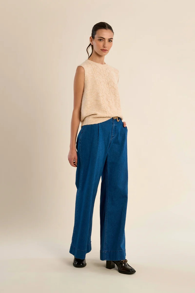 Molly Bracken Ribbed Sweater cream 