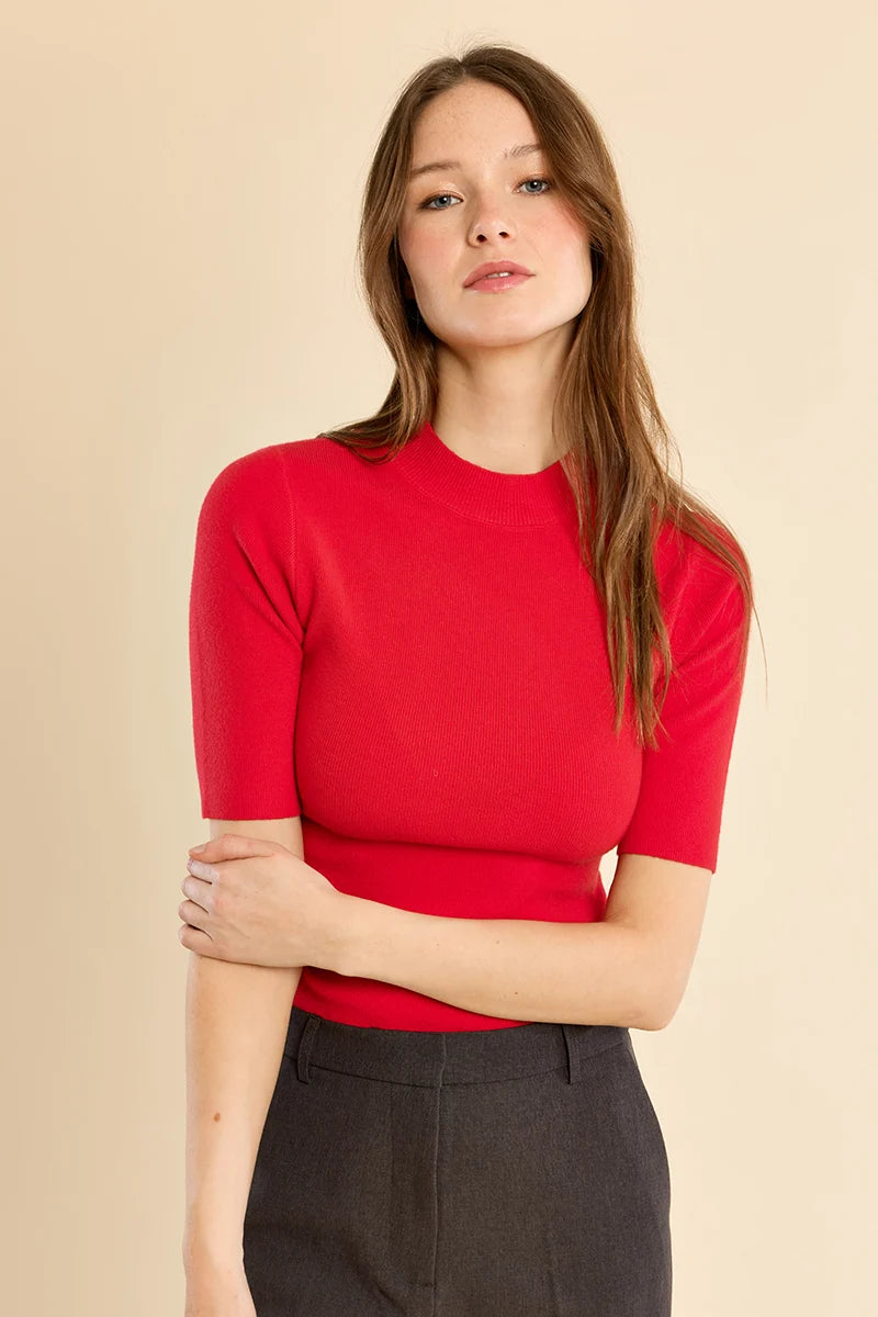 Molly Bracken Turtleneck Sweater red