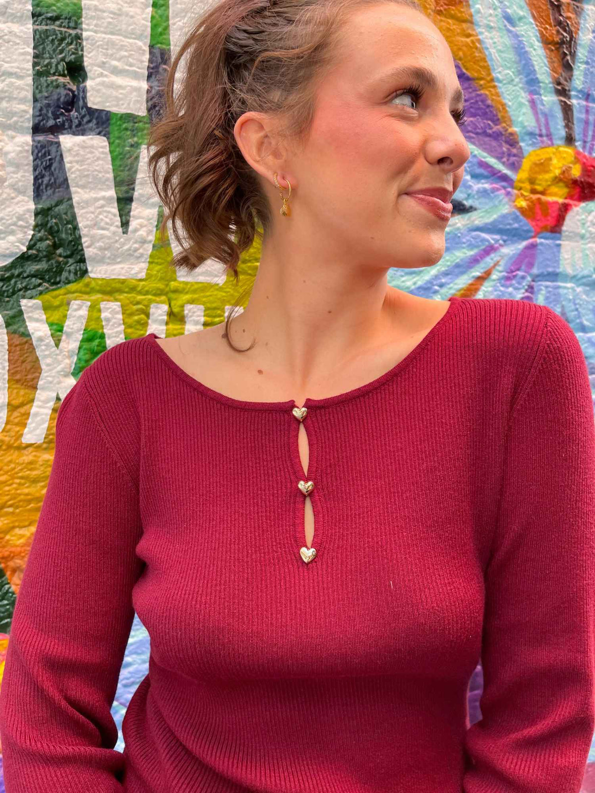 Molly Bracken Heart Ribbed Sweater