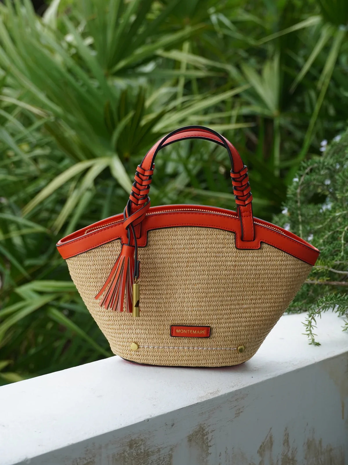 Montemare Palma Crossbody in Orange Vegan Leather