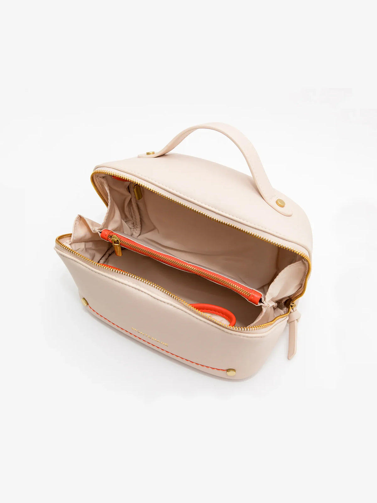 Montemare Roma Foldout Toiletry Case in Ivory Vegan Leather