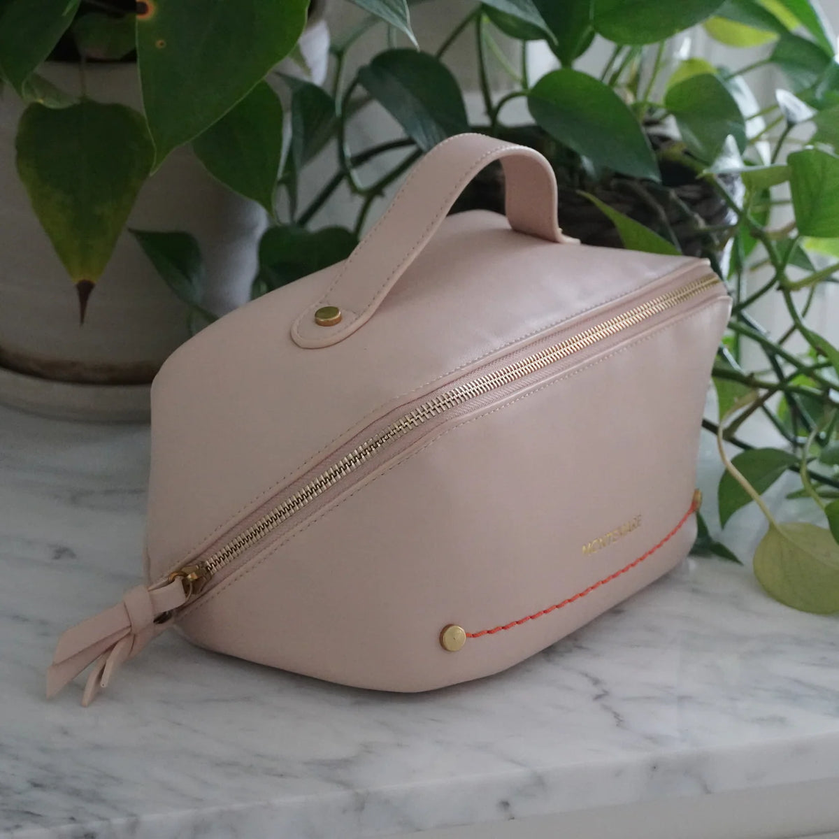 Montemare Roma Foldout Toiletry Case in Ivory Vegan Leather
