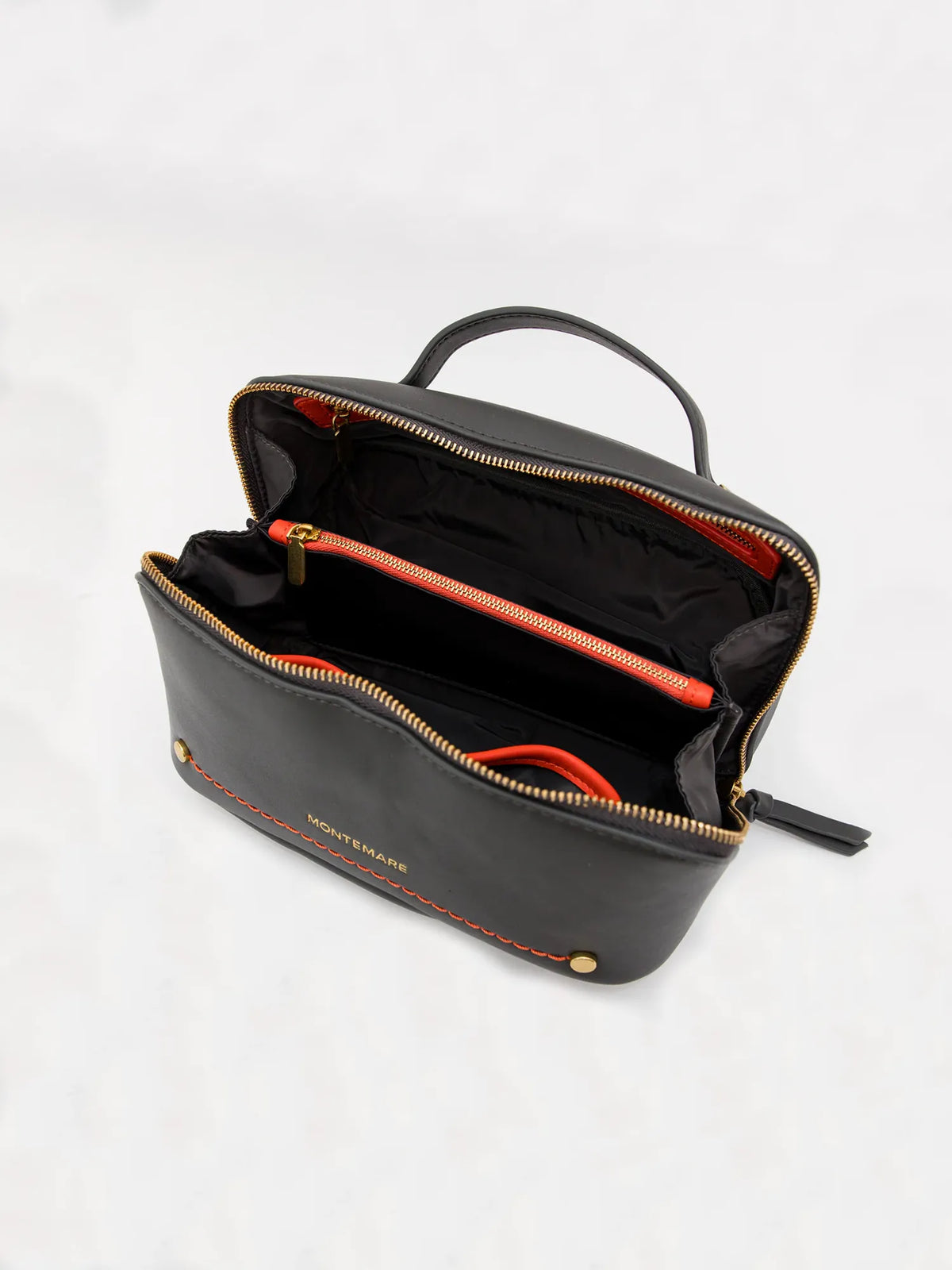 Montemare Roma Foldout Toiletry Case in Slate Vegan Leather