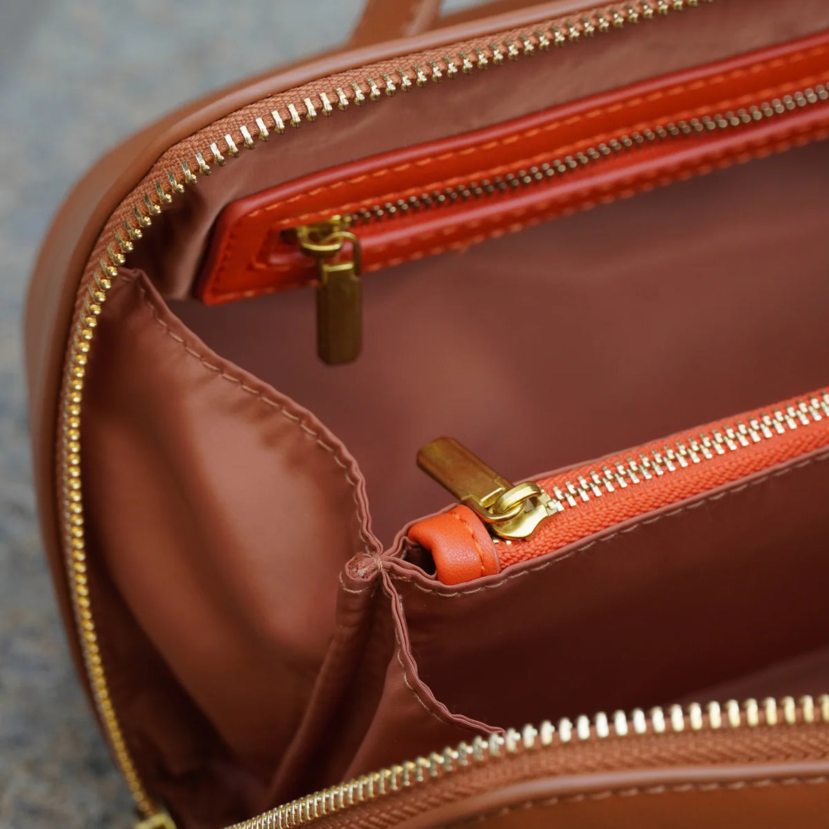 Montemare Roma Foldout Toiletry Case in Cognac Vegan Leather
