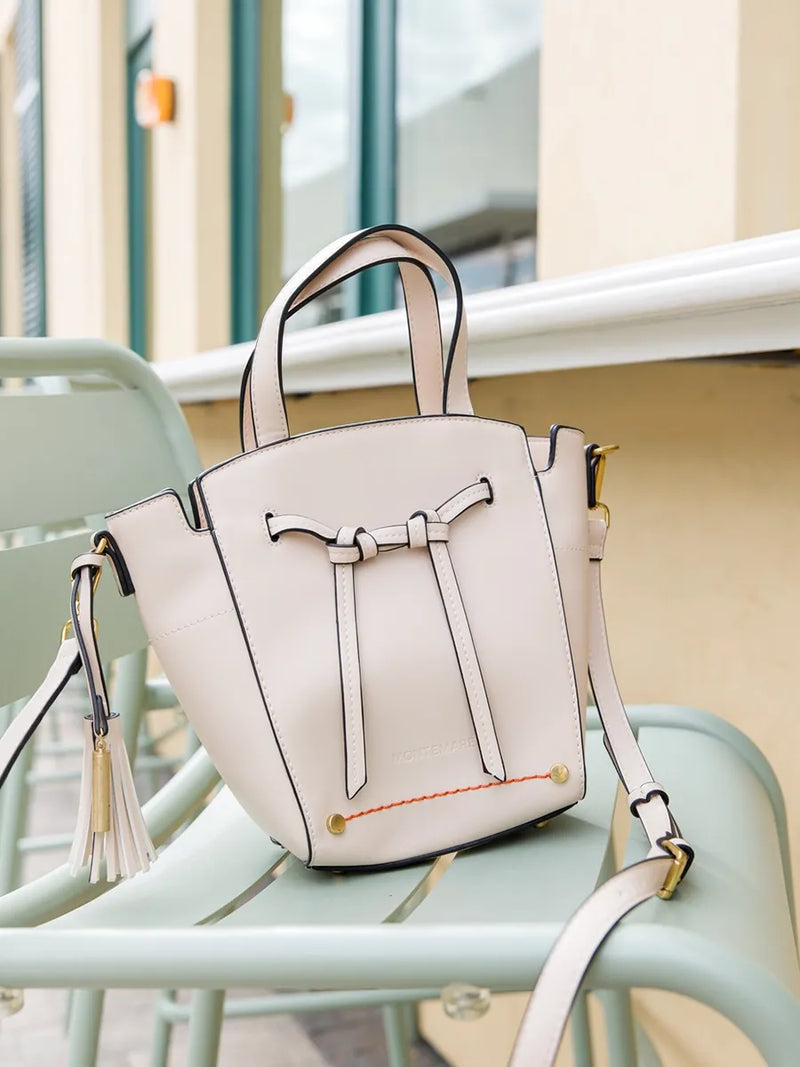 Montemare Roma Mini Crossbody in Ivory Vegan Leather