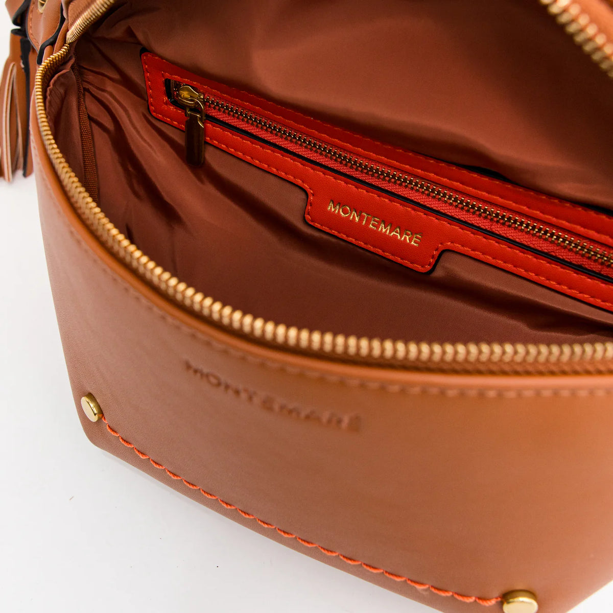 Montemare Roma Sling in Cognac Vegan Leather