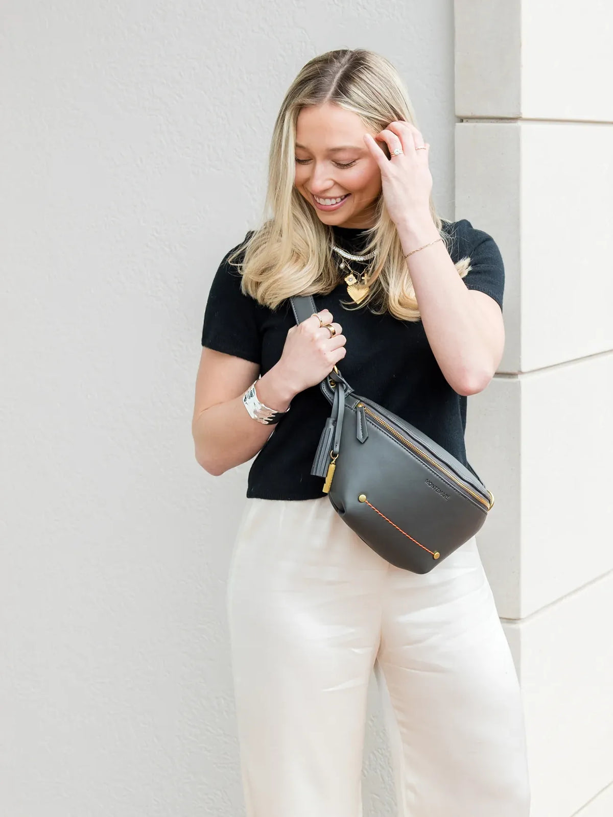 Montemare Roma Sling in Slate Vegan Leather
