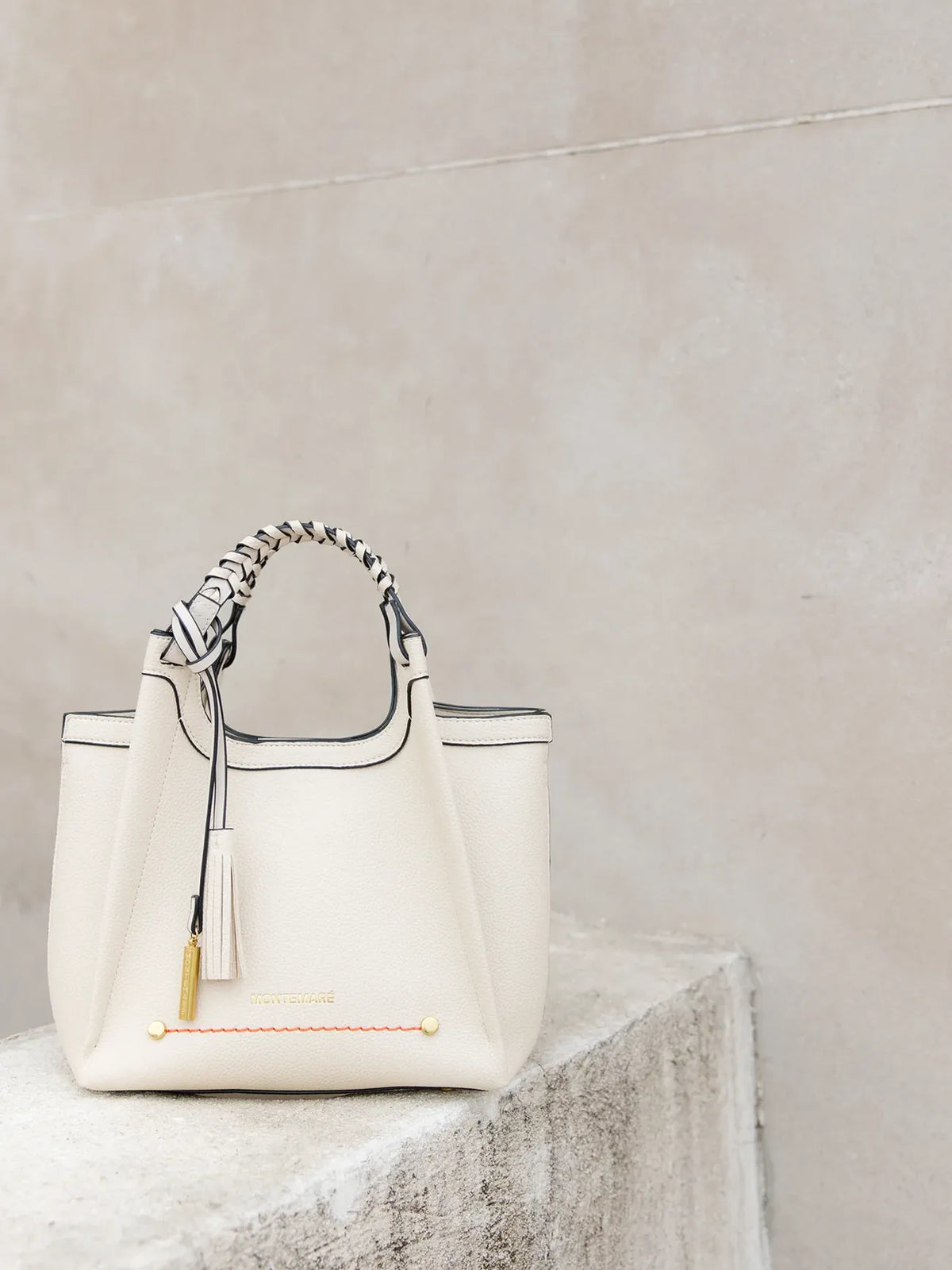 Montemare Sedona Crossbody in Ivory Vegan Leather