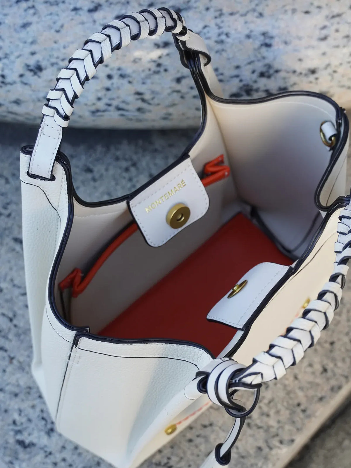 Montemare Sedona Crossbody in Ivory Vegan Leather