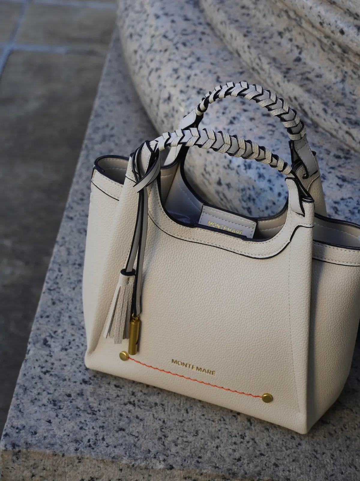 Montemare Sedona Crossbody in Ivory Vegan Leather