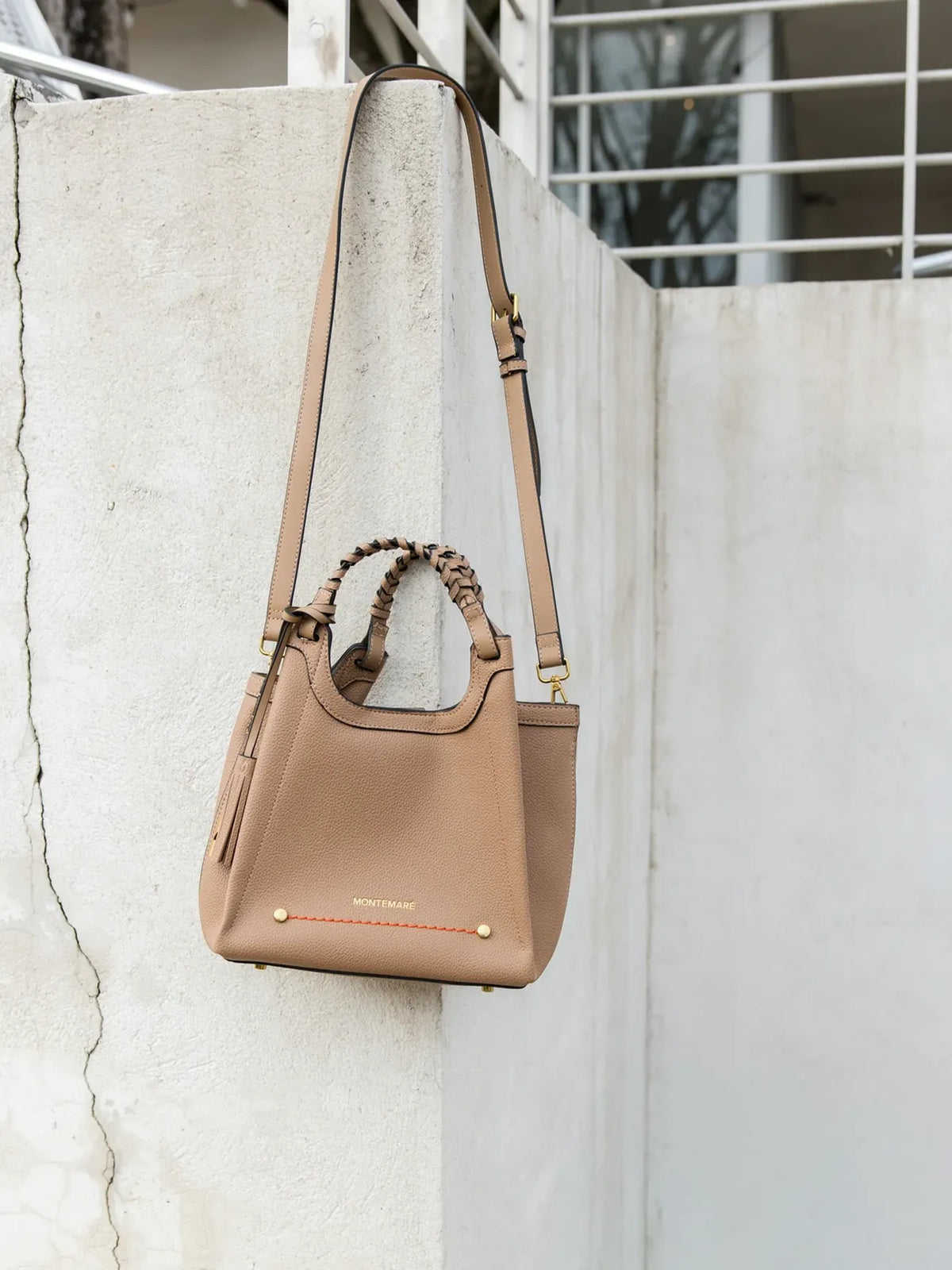 Montemare Sedona Crossbody in Latte Vegan Leather