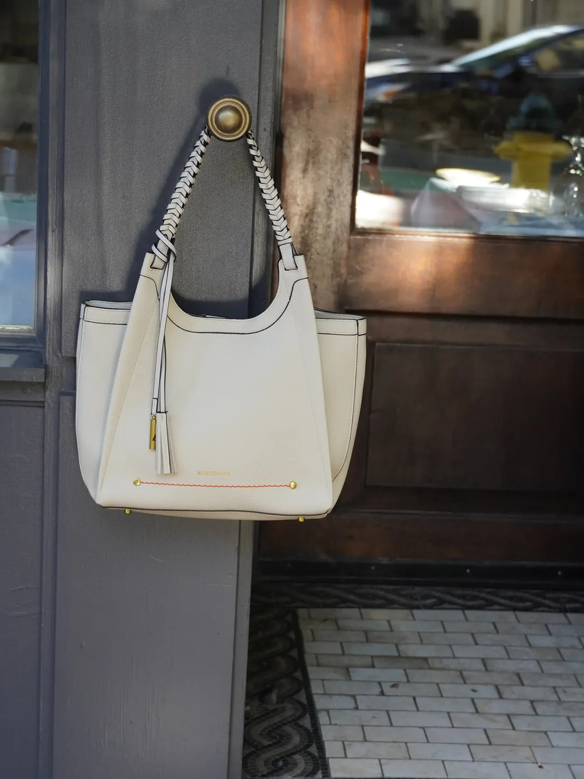 Montemare Sedona Tote in Ivory Vegan Leather