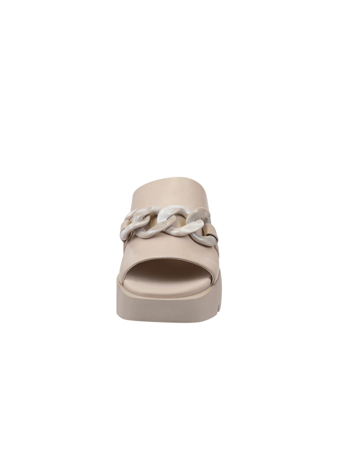 naked feet iso chain platform sandal beige-front view