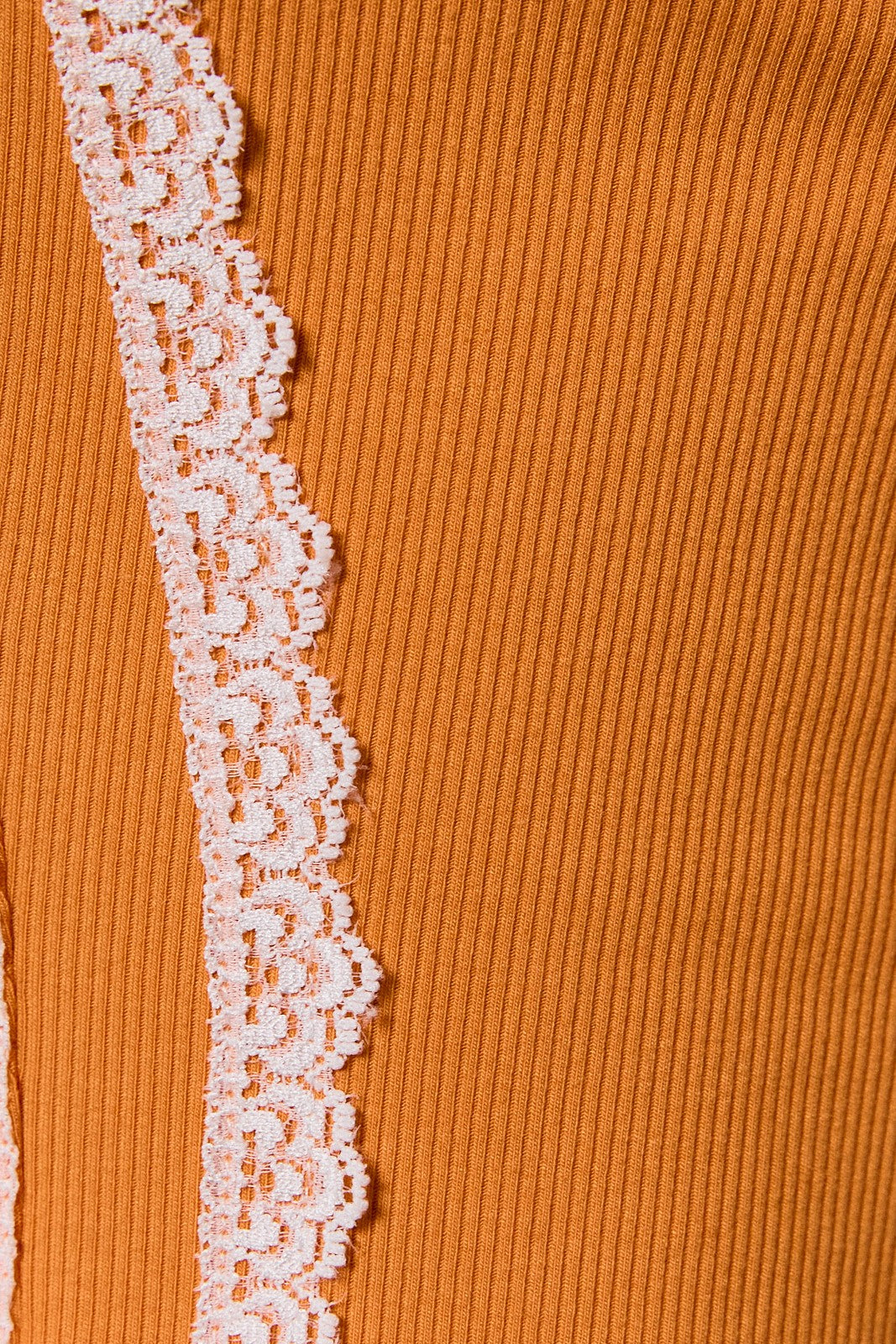Volunteer Spirit off shoulder Lace Trim Crop Top in orange 