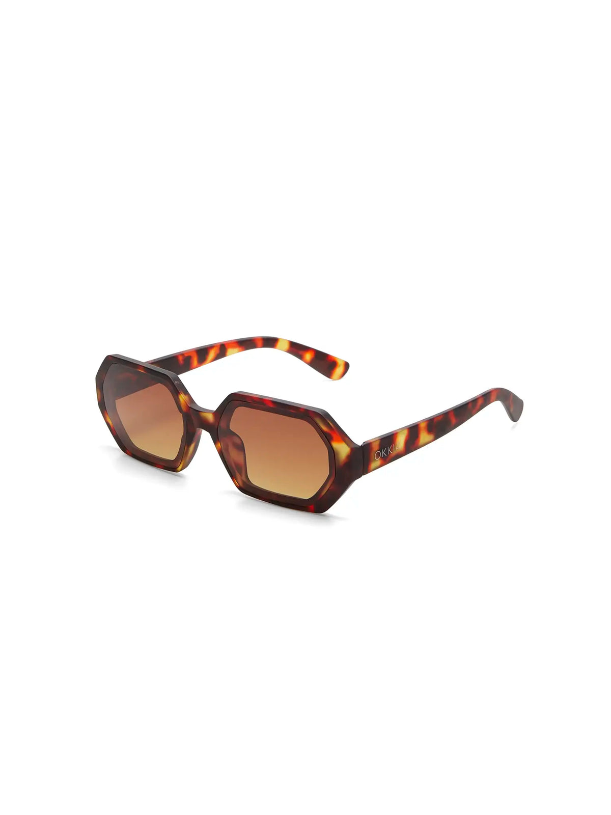 Okkia Anna Hexagonal Sunglasses Classic Havana