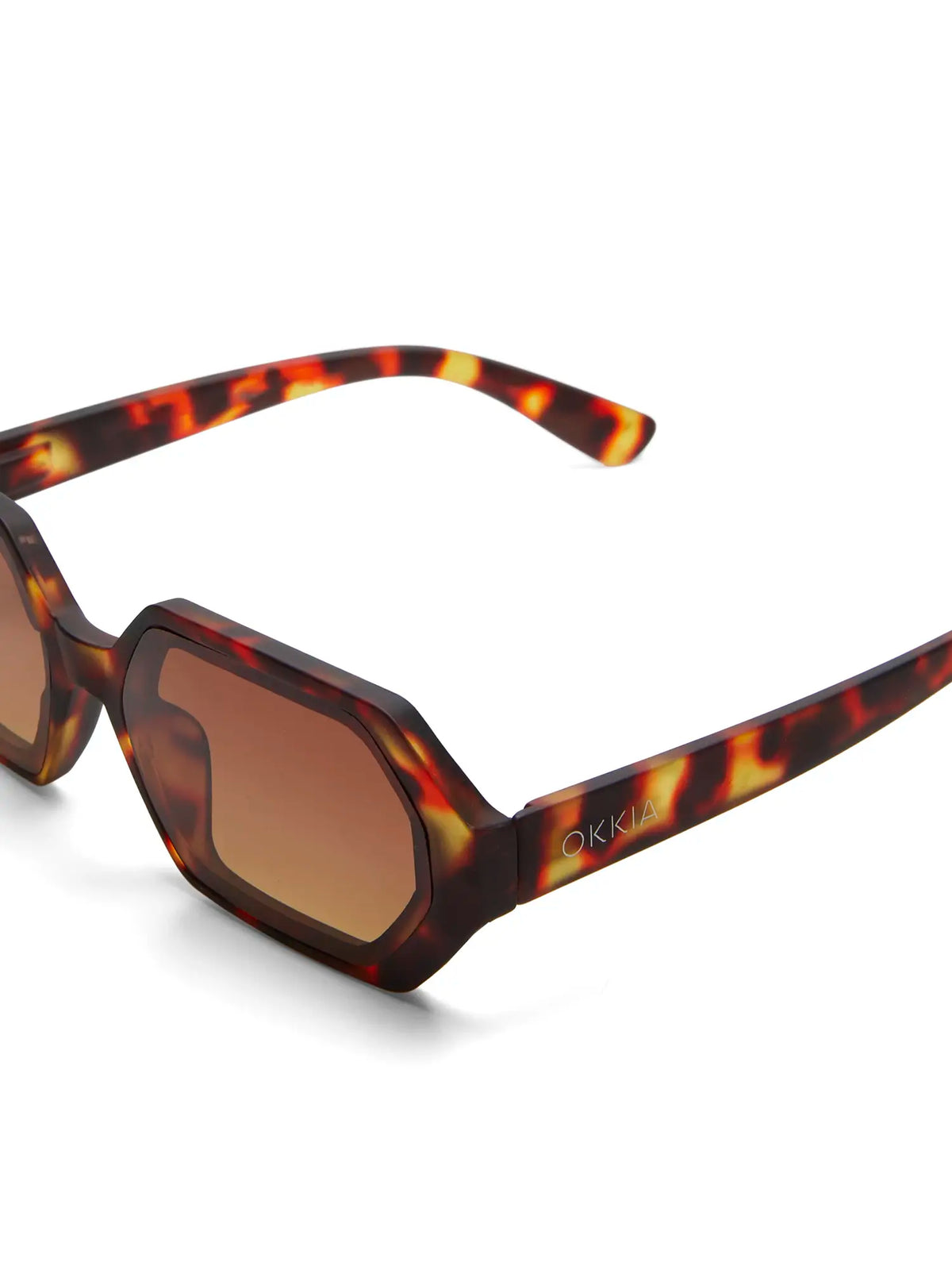 Okkia Anna Hexagonal Sunglasses Classic Havana