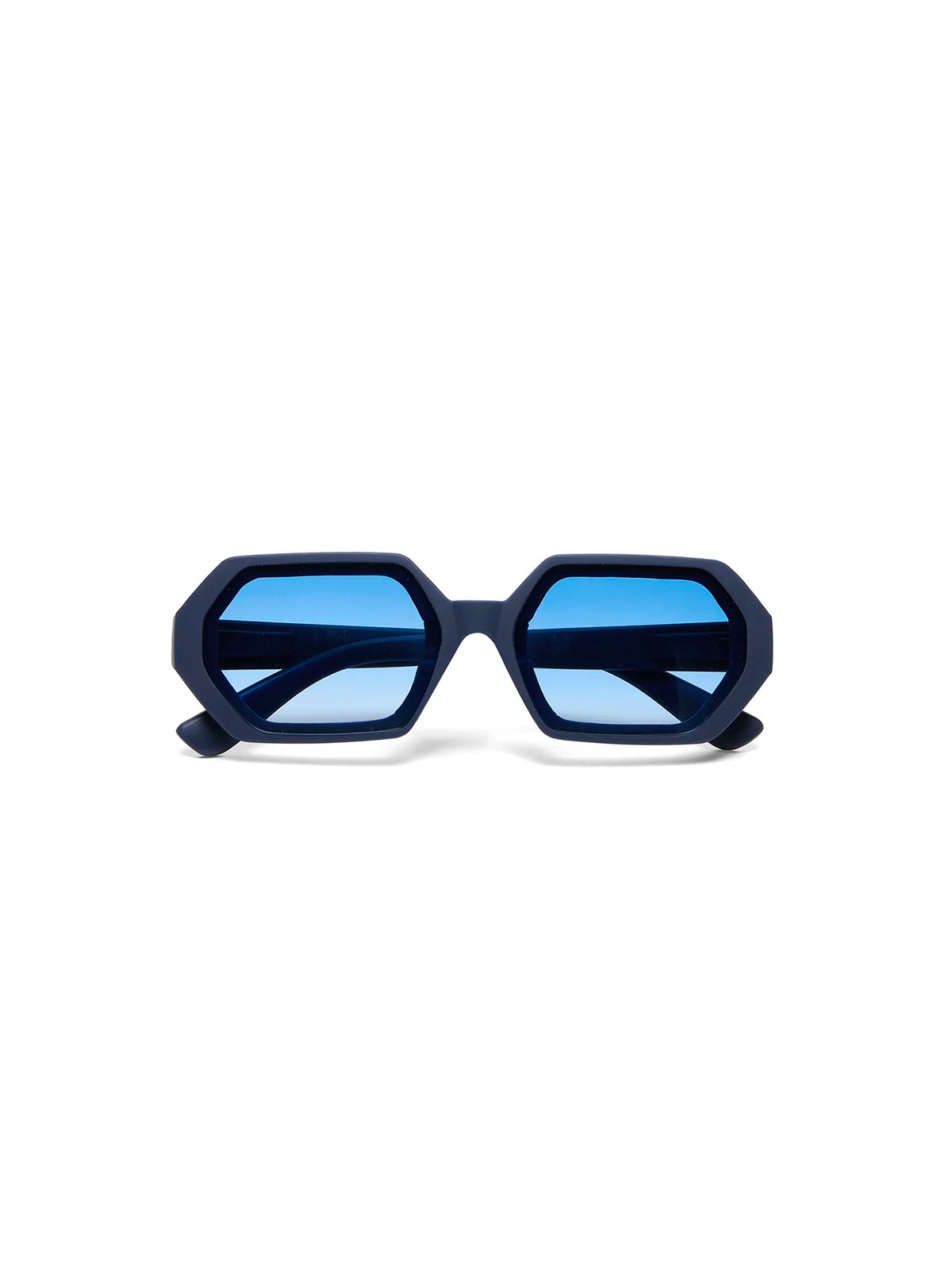 Okkia Anna Hexagonal Sunglasses Midnight Blue Lenses