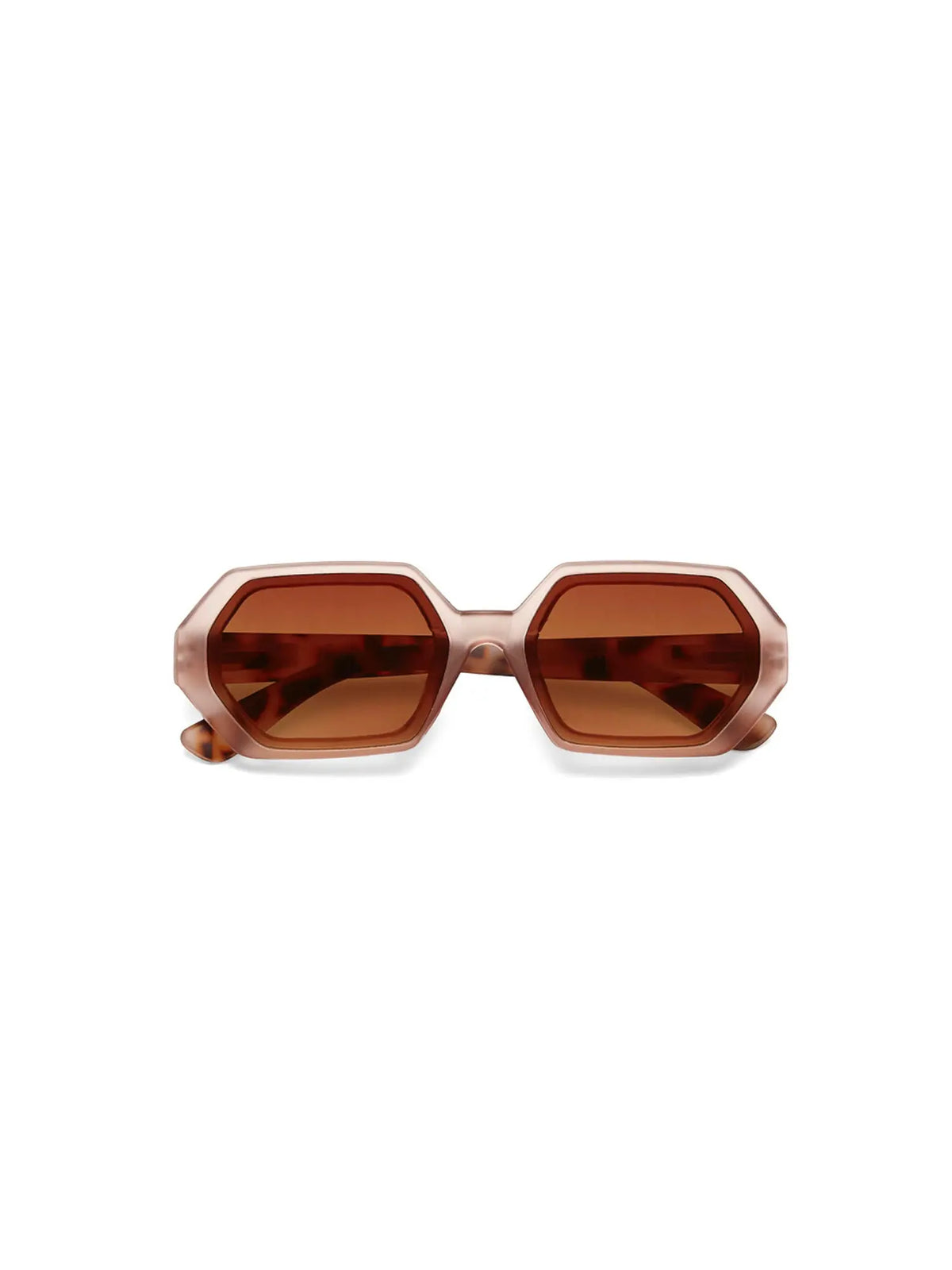 Okkia Anna Hexagonal Sunglasses Pink Havana