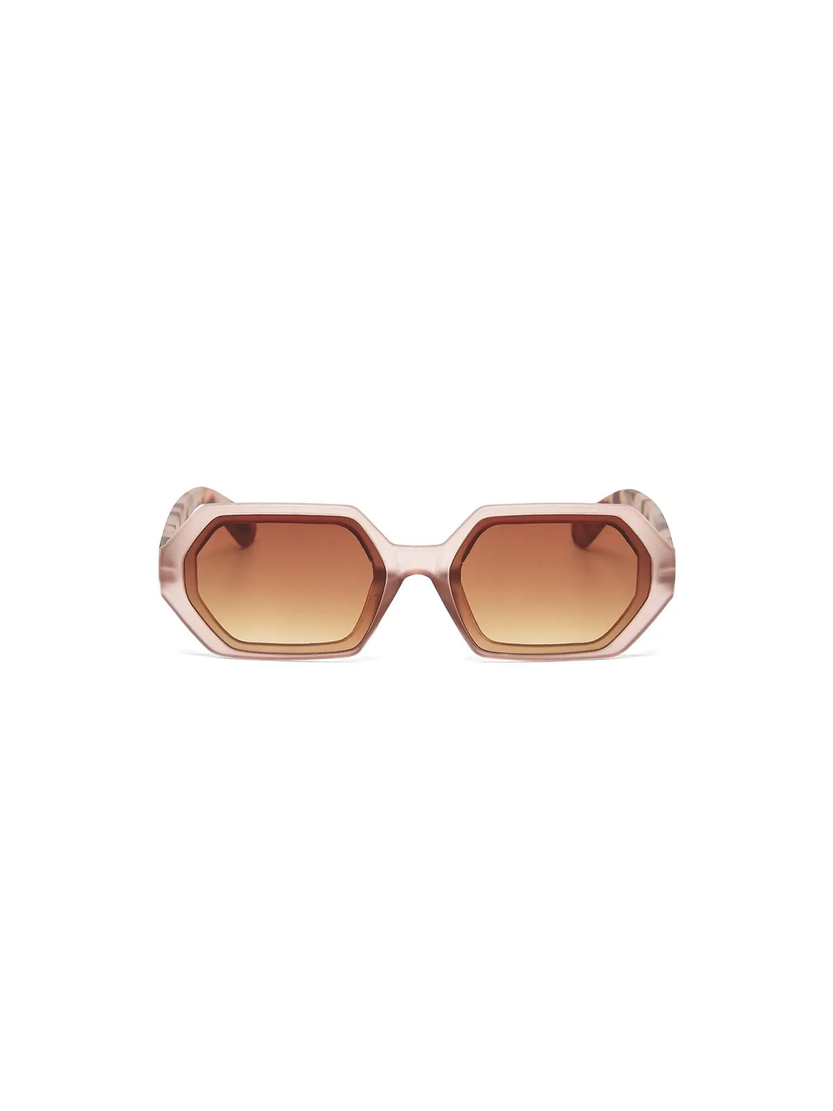 Okkia Anna Hexagonal Sunglasses Pink Havana