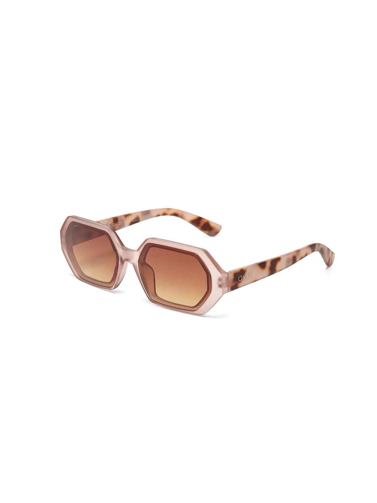 Okkia Anna Hexagonal Sunglasses Pink Havana